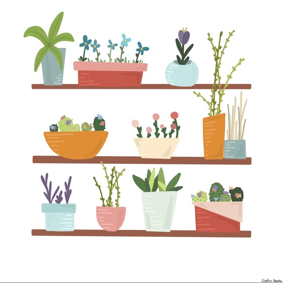 Handmade square note card! Size 5”x5” floral pot design [PRICE FIRM] - Picture 3 of 5